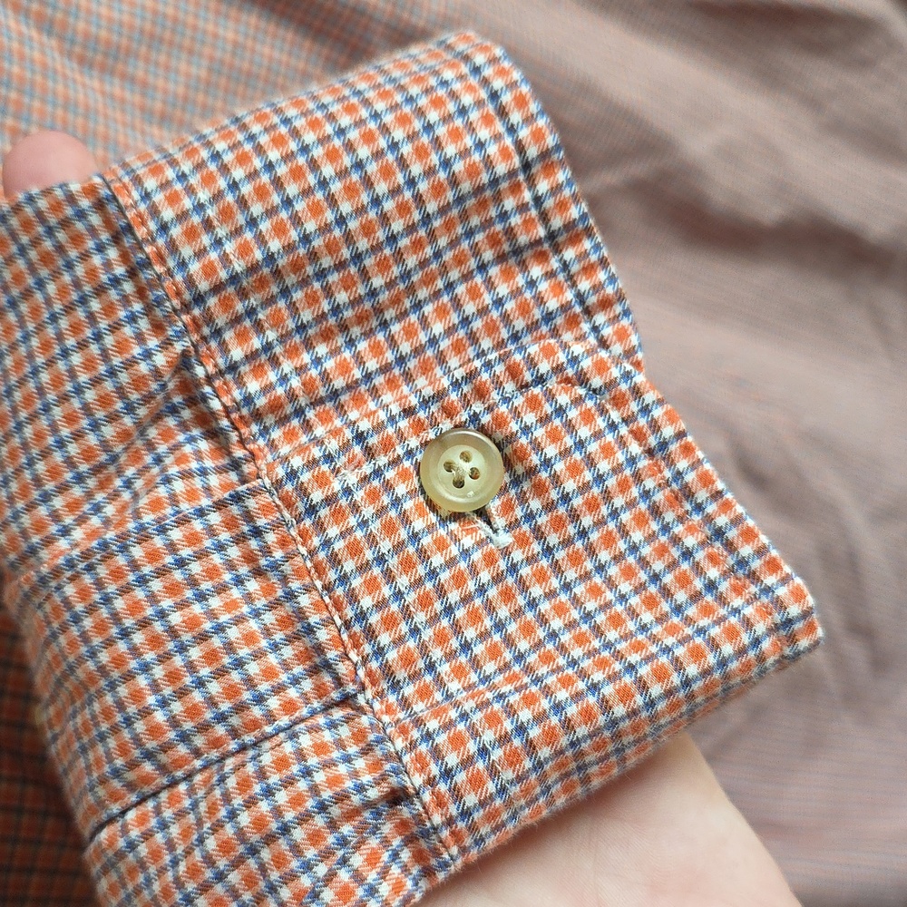 Polo by Ralph Lauren Men's Orange Checkered Shirt In Large - Picture 5 of 6